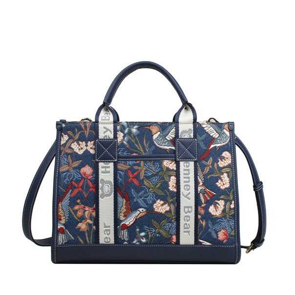 Blue Humming Bird Tapestry Tote Shoulder Bag