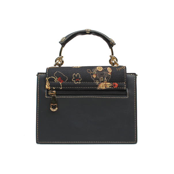Crown Bear Tapestry Top Handle Crossbody Bag