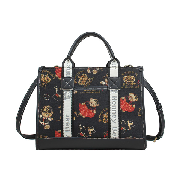 Crown Bear Tapestry Tote Shoulder Bag
