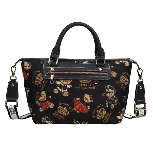 Crown Bear Tapestry Tote Shoulder Bag