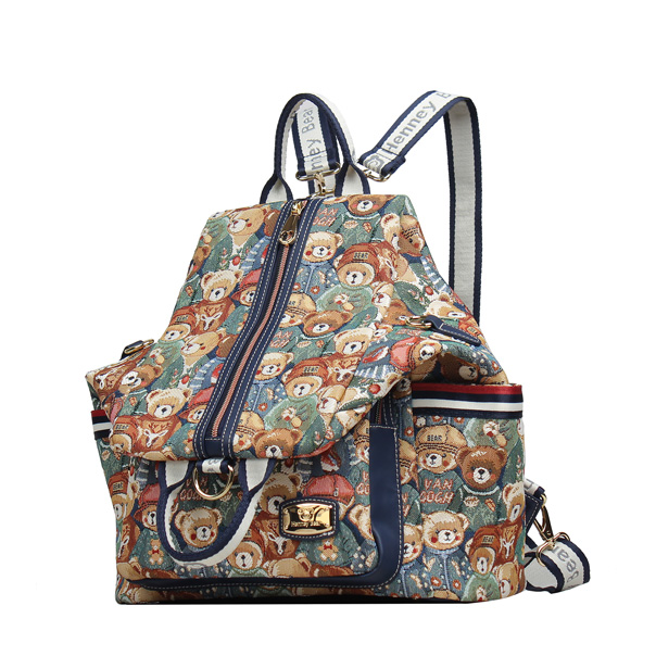 Green Bear Tapestry Backpack