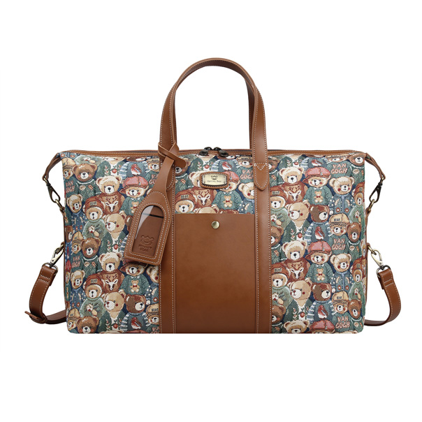 Green Bear Tapestry Travel Duffle Bag