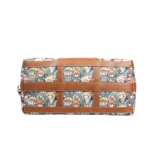 Green Bear Tapestry Travel Duffle Bag