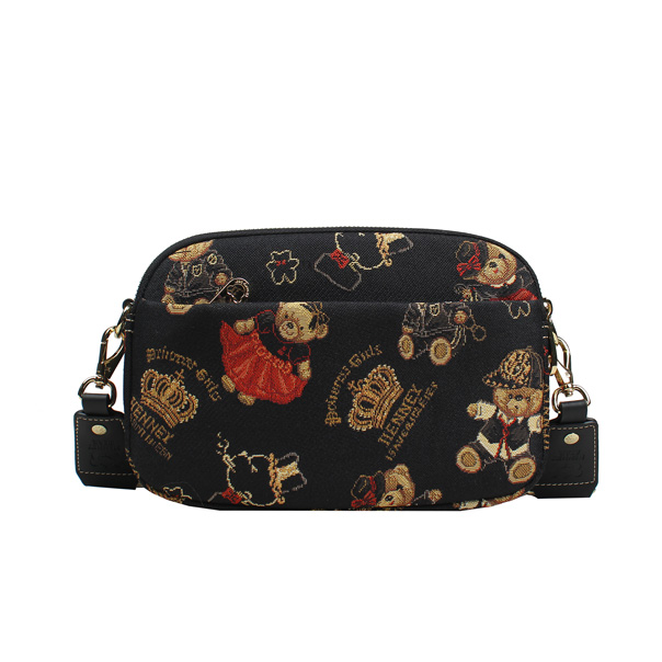 Crown Bear Tapestry Crossbody Bag