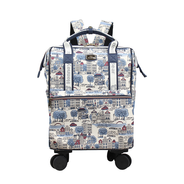 Euro City Tapestry Rolling Travel Backpack