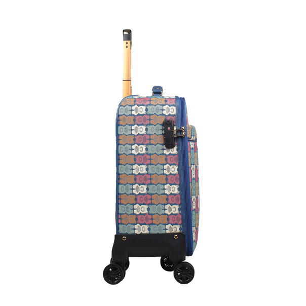 Nevy Blue Teddy Tapestry Cabin Trolley Luggage