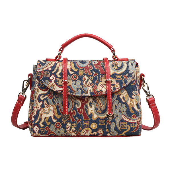 Oriental Star Tapestry Satchel Shoulder Bag