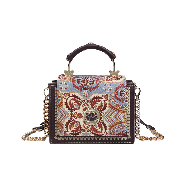 Peony Flower Purple Tapestry Shoulder Bag