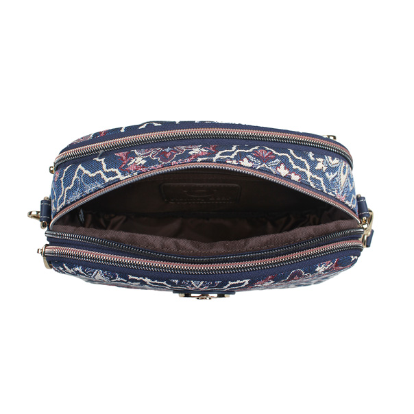 Snowflake Blue Tapestry Crossbody Bag