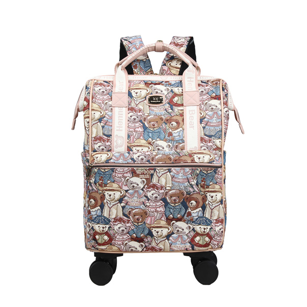 Vincent Bear Tapestry Rolling Backpack