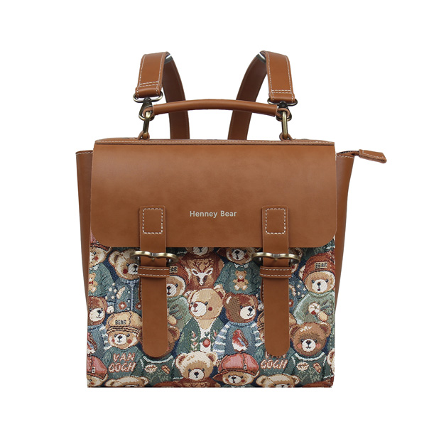 Vincent Green Bear Tapestry Backpack