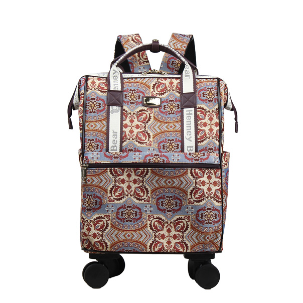 Peony Tapestry Rolling Backpack