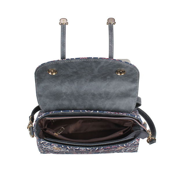Snowflake Blue Tapestry Satchel Shoulder bag