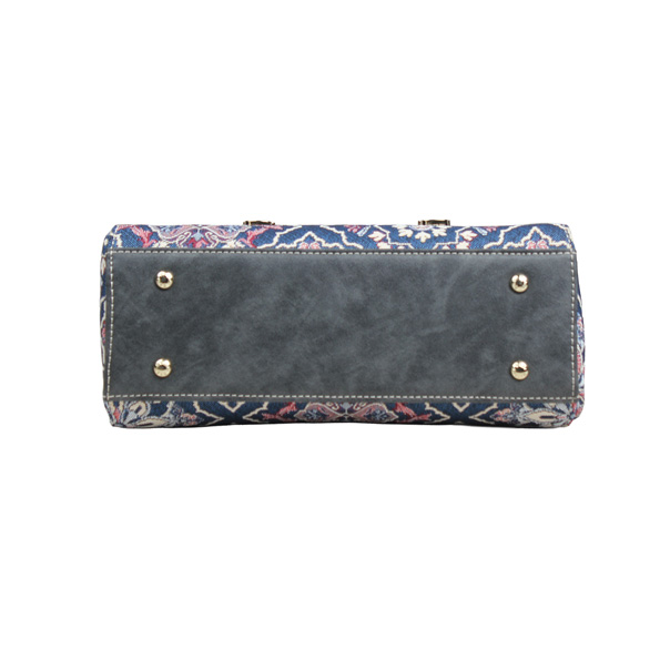 Snowflake Blue Tapestry Satchel Shoulder bag