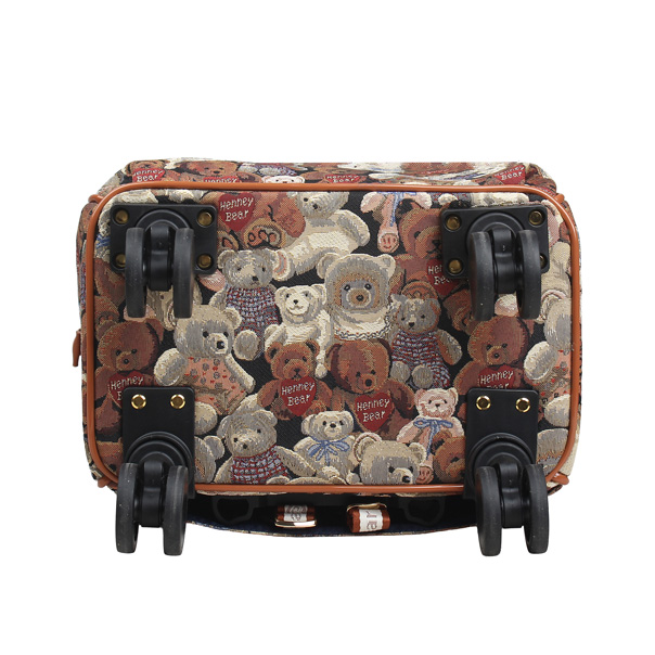 Teddy Bear Tapestry Rolling Backpack