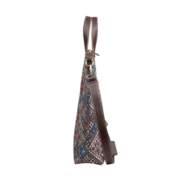 Vintage Check Tapestry Tote Shoulder Bag
